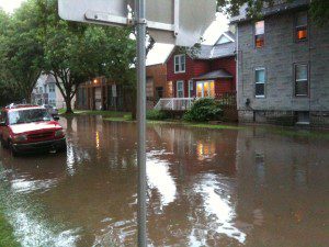 E Dayton St after the rainstorm, 6/21/2010