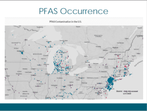 PFAS map of testing in upper NE United States