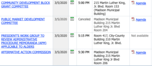 city meetings 3/2/20 -legistar 3/5/20