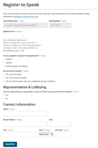 registration form