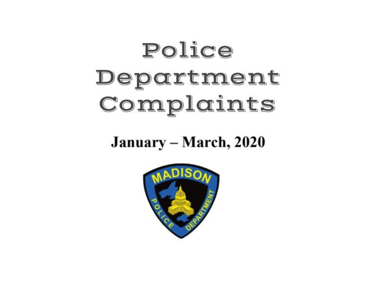 Madison Police Discipline Report – 1st Quarter