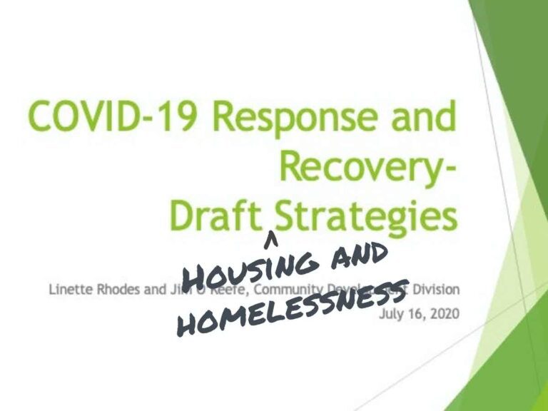 City Housing and Homelessness COVID-19 Response and Recovery Draft Strategies