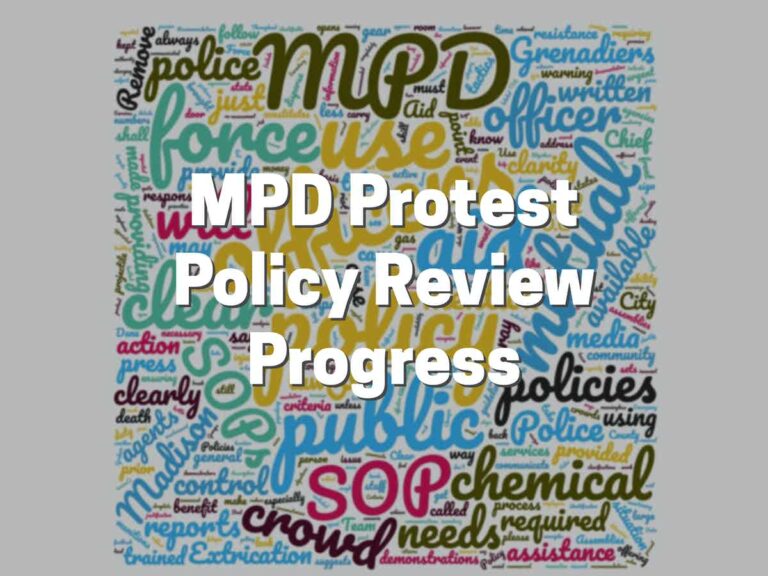 Recommendations for Madison Police Department protest policies