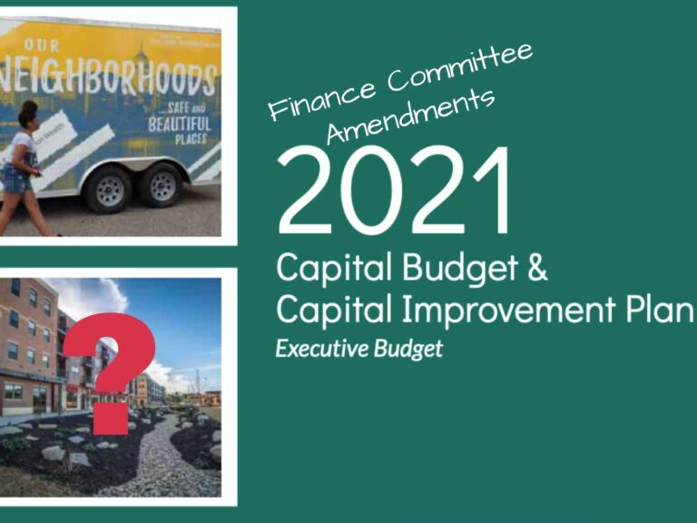 Amendments to Madison Capital Budget at Finance Committee Tonight