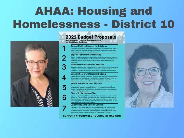 District 10 AHAA Answers: Yannette Figueroa Cole & Mara Eisch on Housing & Homelessness