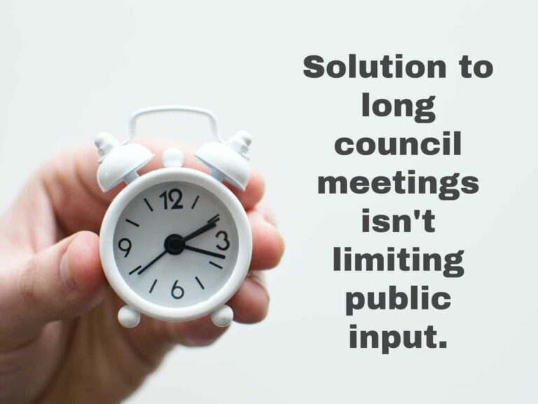 Solutions to Long Council Meetings?  Reduce Public Input?