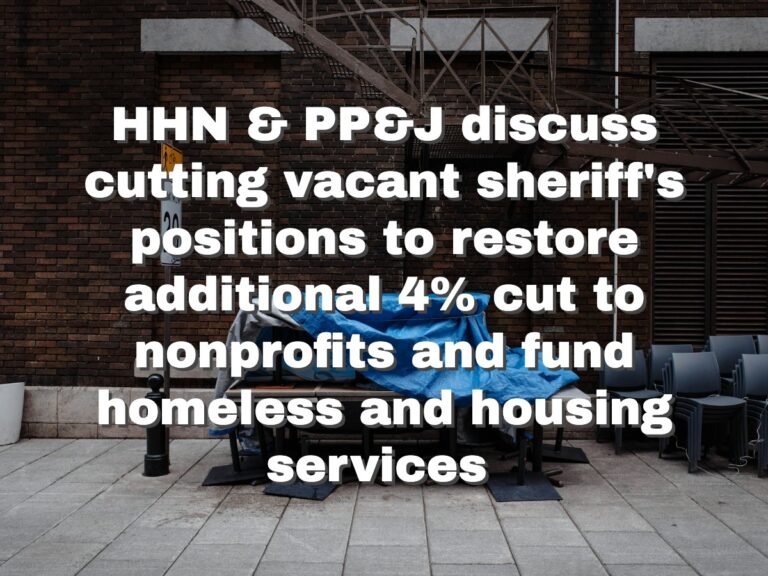 Budget: Summary of Last Nights HHN and PP&J Meetings
